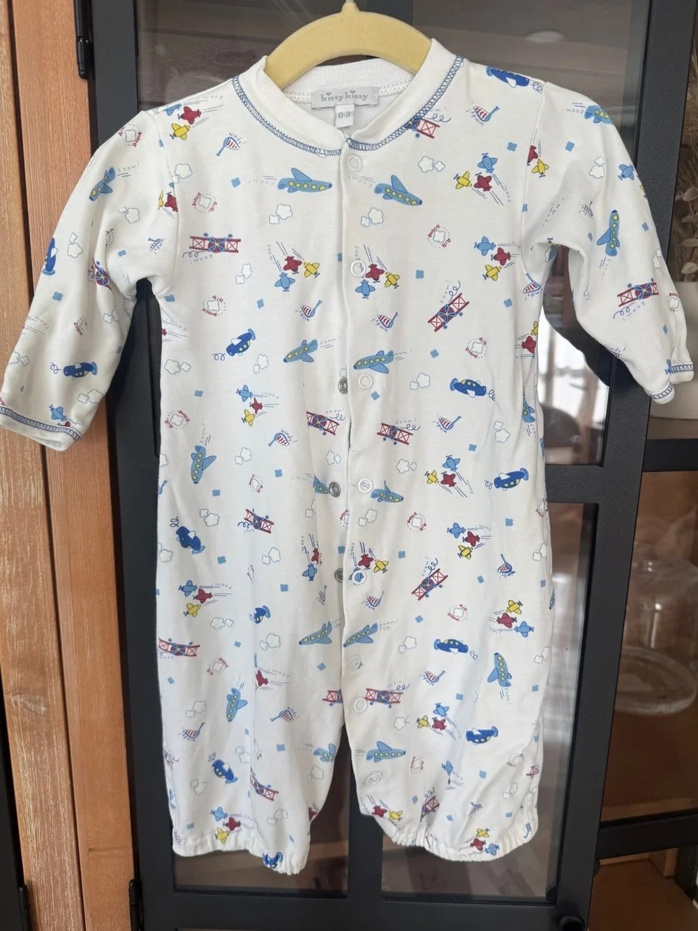 Kissy Kissy converter gown coverall baby boy just plane fun aviators print pima